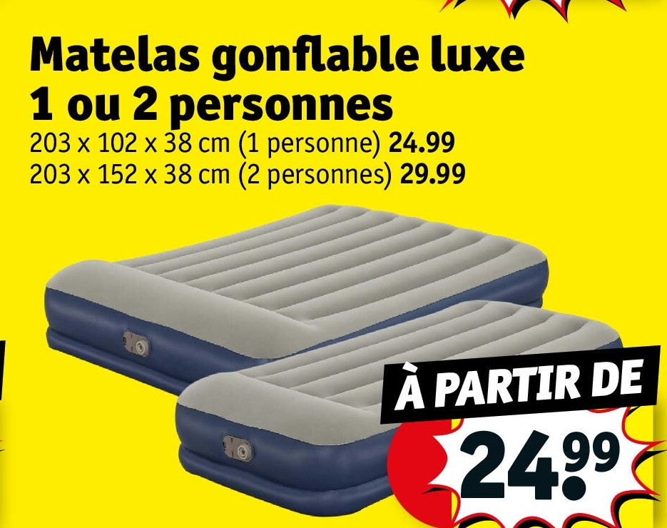 Matelas gonflable luxe 1 ou 2 personnes