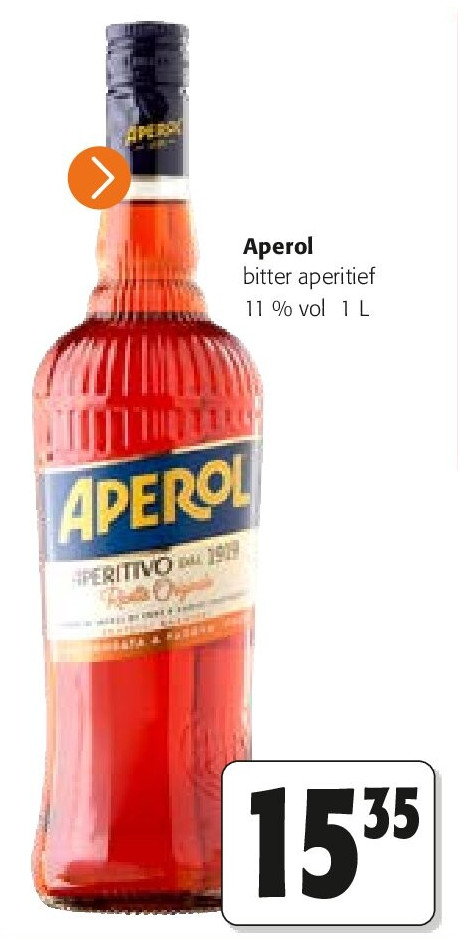 Aperol bitter aperitief 11 % vol 1 L