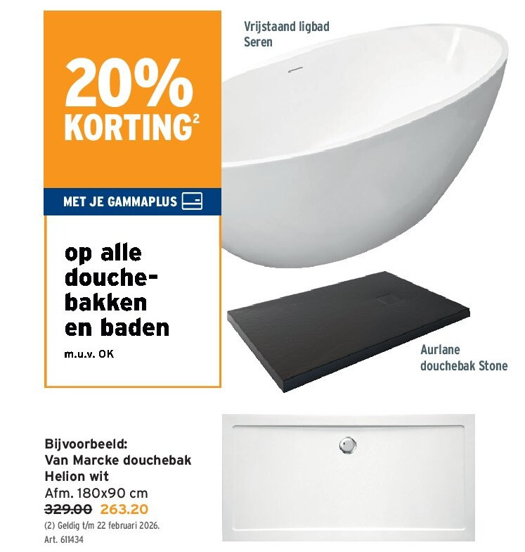 Van Marcke douchebak Helion wit