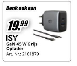 GaN 45 W Grijs Oplader