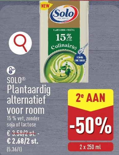 Plantaardig alternatief voor room