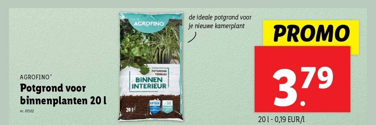 Potgrond voor binnenplanten 20 l