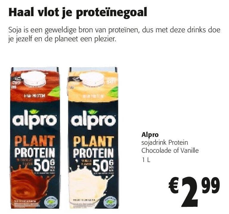 Alpro sojadrink Protein Chocolade of Vanille 1 L