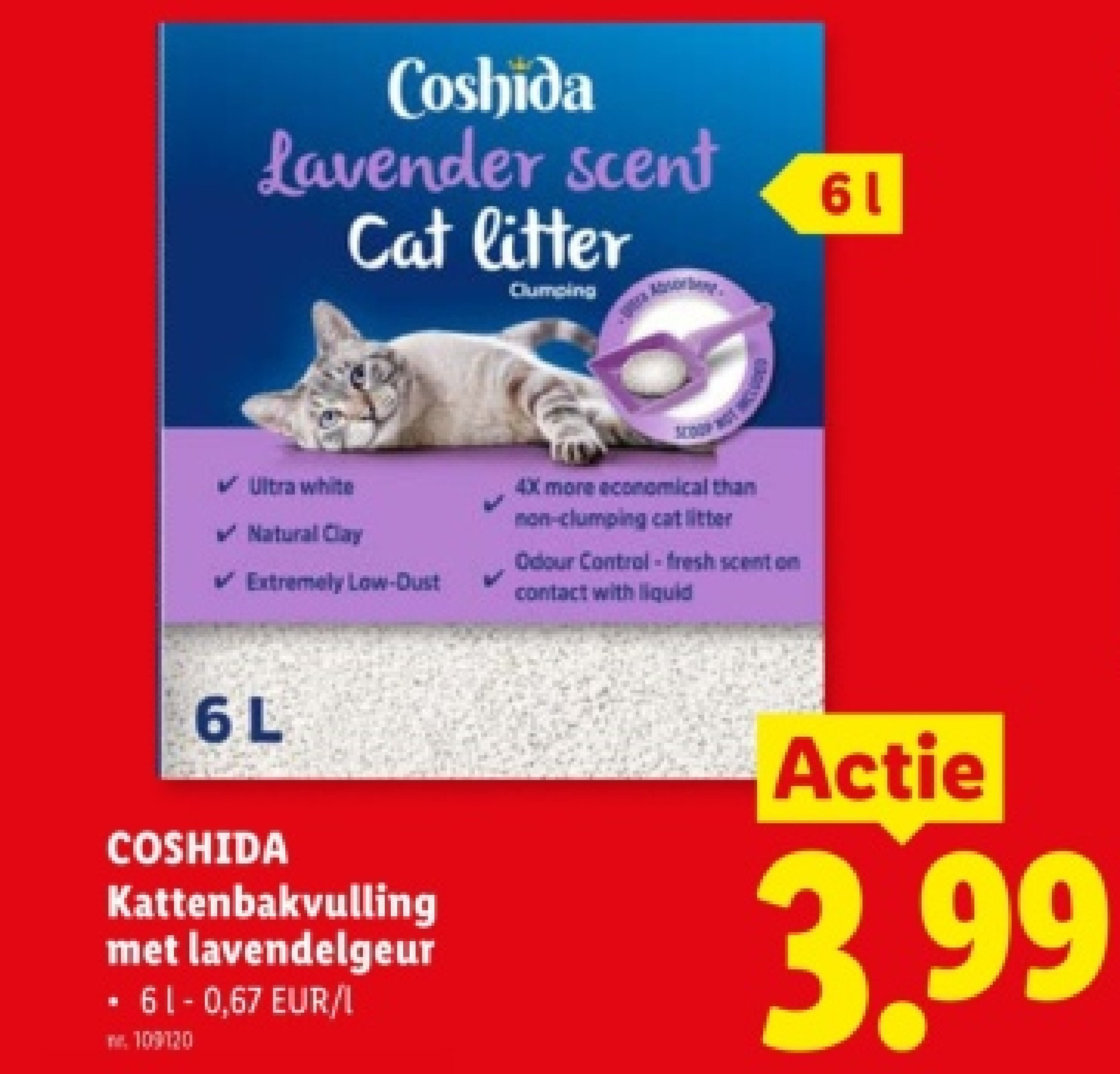 Kattenbakvulling met lavendelgeur