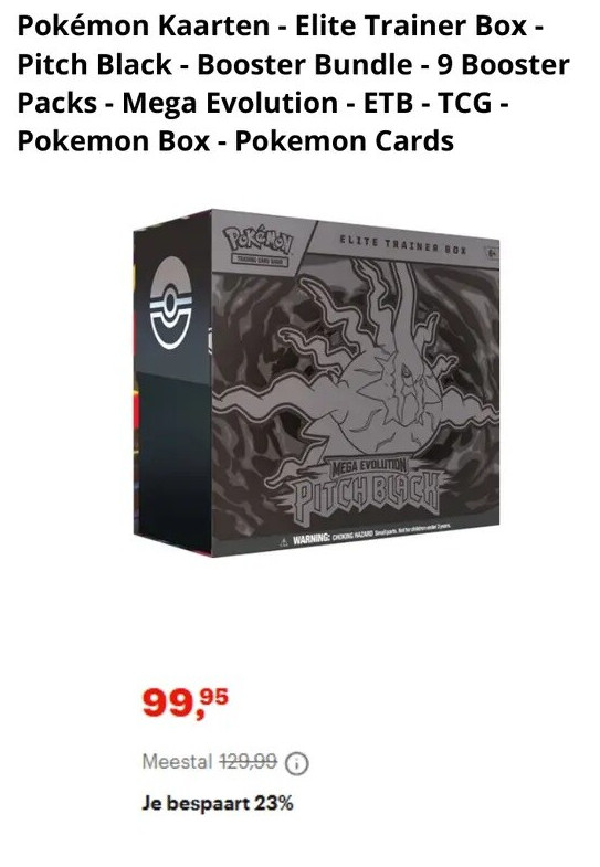 Pokémon Kaarten - Elite Trainer Box - Pitch Black - Booster Bundle - 9 Booster Packs