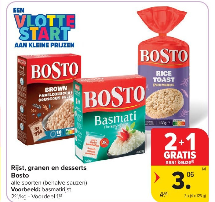 Rijst, granen en desserts Bosto