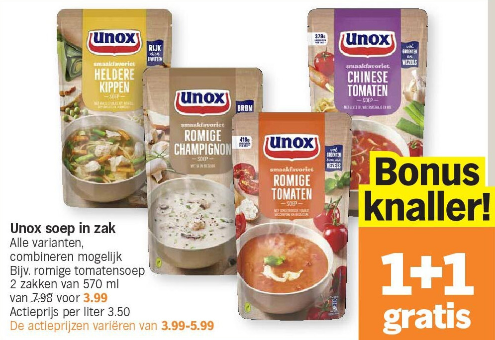 Unox soep in zak