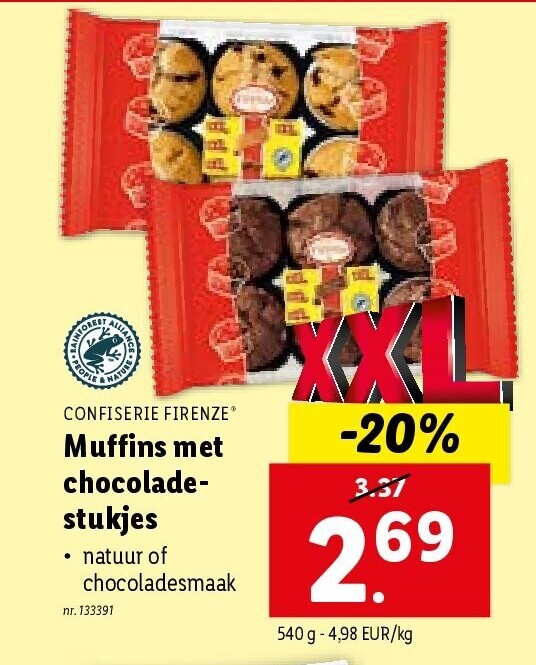 Muffins met chocoladestukjes