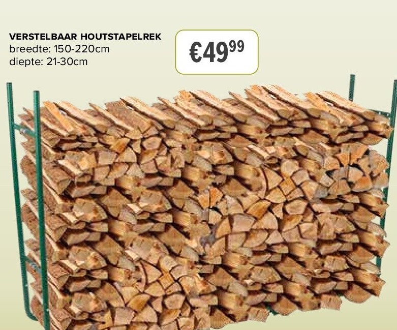 verstelbaar houtstapelrek breedte: 150-220cm