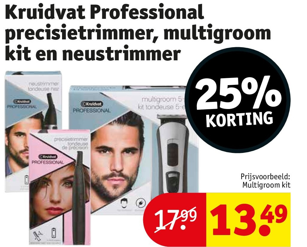 Kruidvat Professional precisietrimmer, multigroom kit en neustrimmer