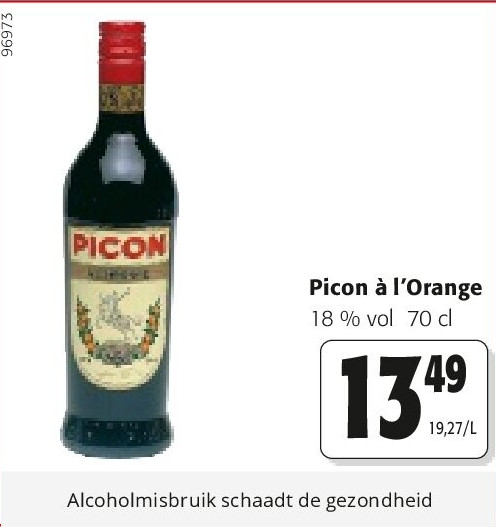 Picon à l’Orange 18 % vol 70 cl