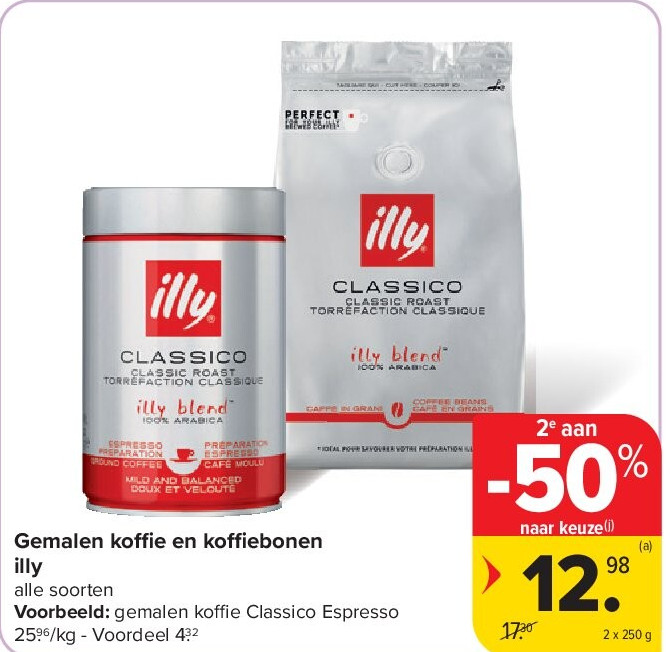 Gemalen koffie en koffiebonen illy