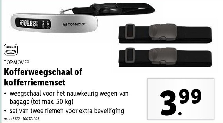 Kofferweegschaal of kofferriemenset