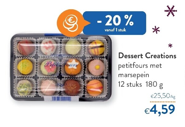 Dessert Creations petittours met marsepein 12 stuks 180 g