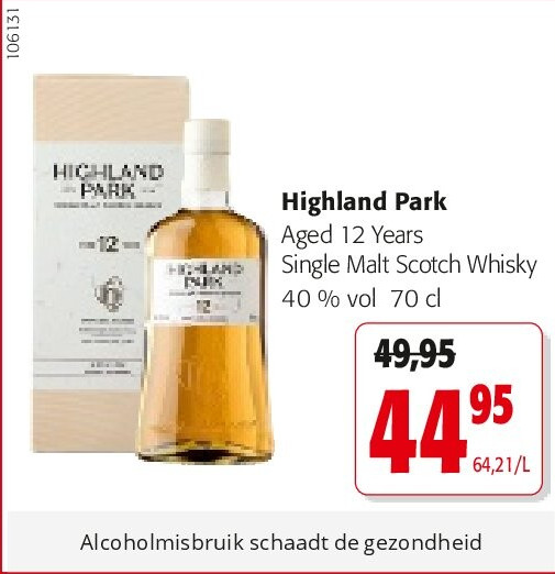 Highland Park Aged 12 Years Single Malt Scotch Whisky 40 % vol 70cl