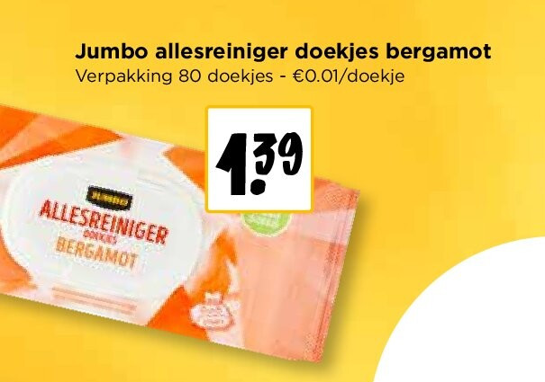 Jumbo allesreiniger doekjes bergamot