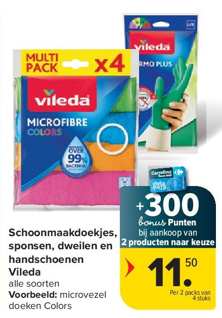 Schoonmaakdoekjes, sponsen, dweilen en handschoenen Vileda