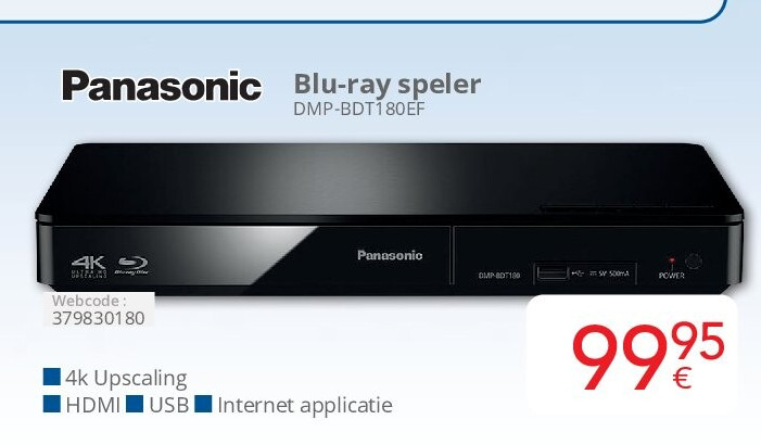 Panasonic Blu-ray speler DMP-BDT180EF