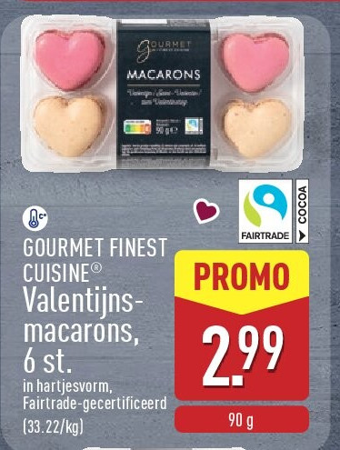 Valentijns­ macarons, 6st.