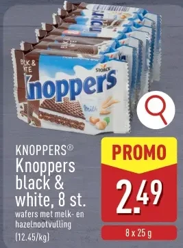 Knoppers black & white, 8 st.