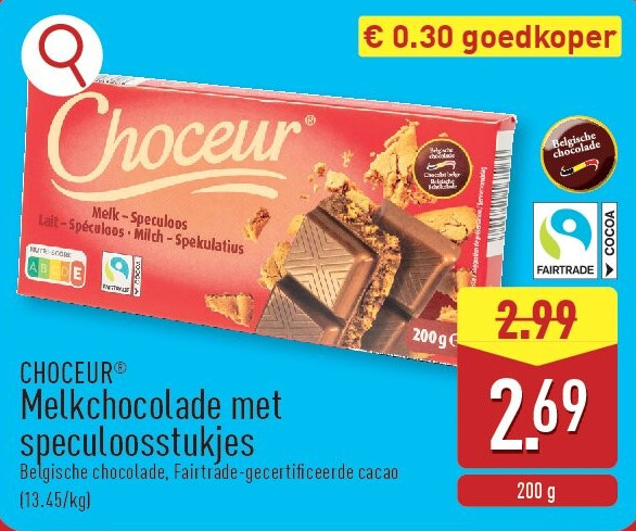 Melkchocolade met speculoosstukjes