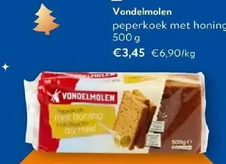 Vondelmolen peperkoek met honing 500 g