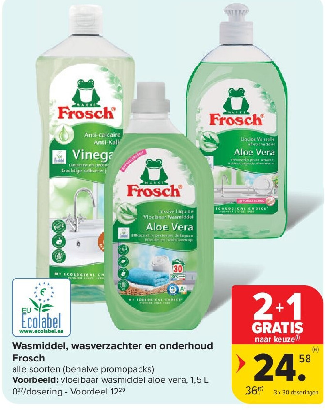 Wasmiddel, wasverzachter en onderhoud Frosch