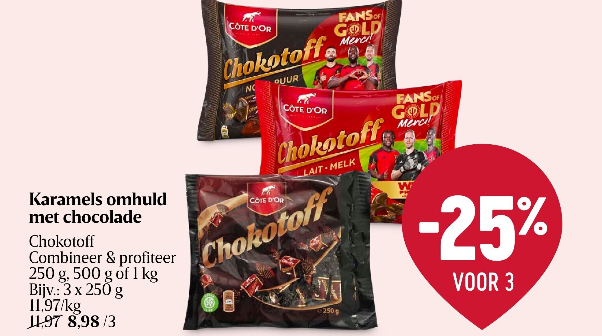 Karamels omhuld met chocolade