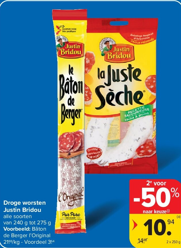 Droge worsten Justin Bridou