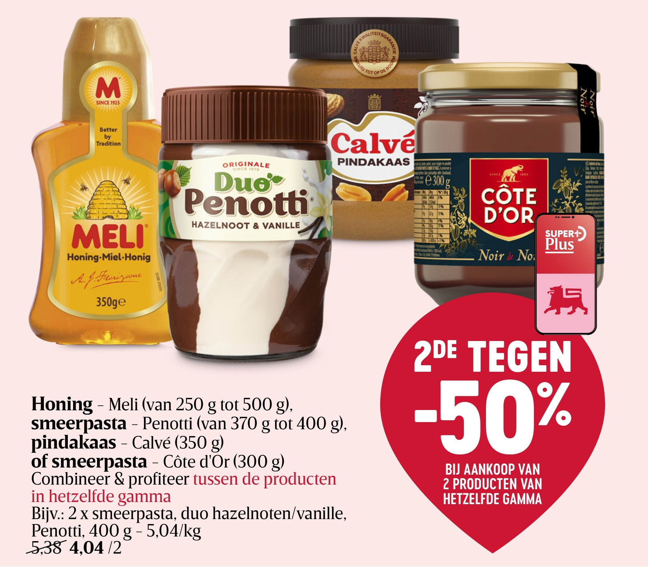 smeerpasta, duo hazelnoten/vanille, Penotti, 400 g