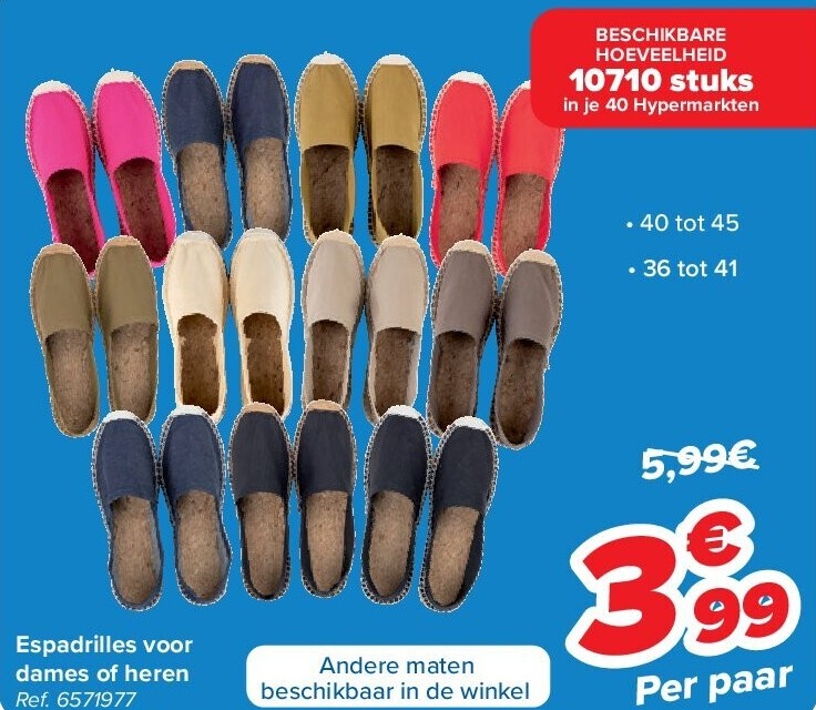 Espadrilles voor dames of heren