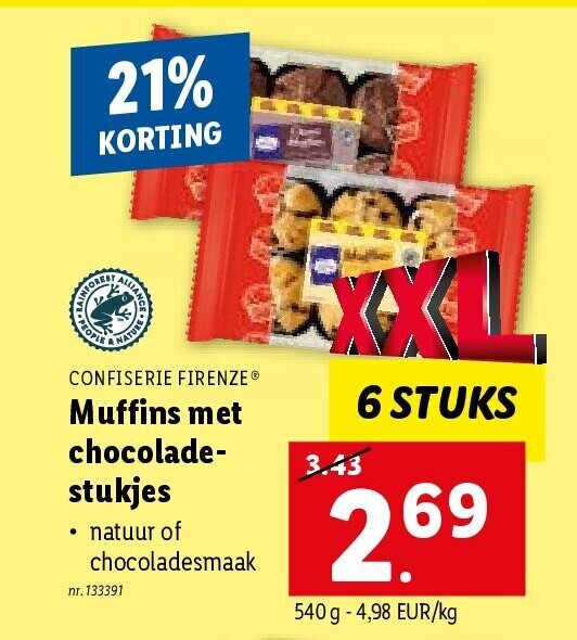 Muffins met chocoladestukjes