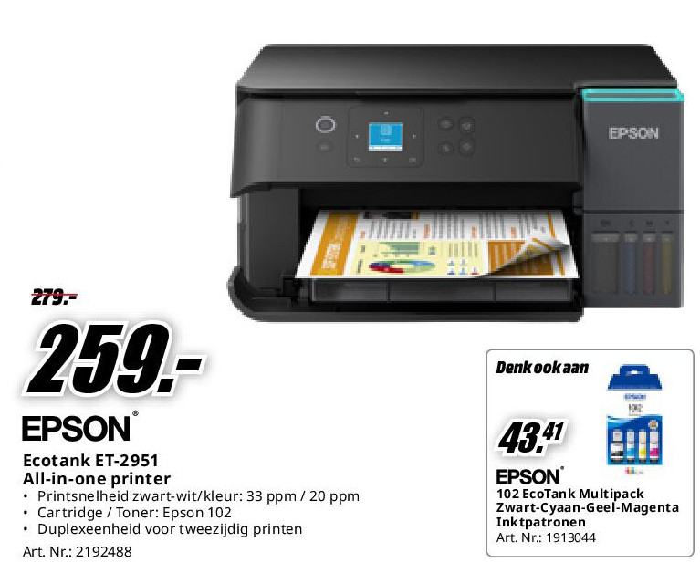 Epson Ecotank ET-2951 All-in-one printer