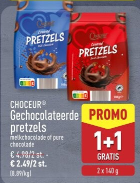Gechocolateerde pretzels
