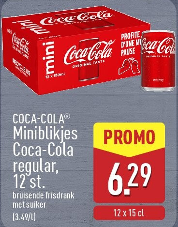 Miniblikjes Coca-Cola regular, 12st.
