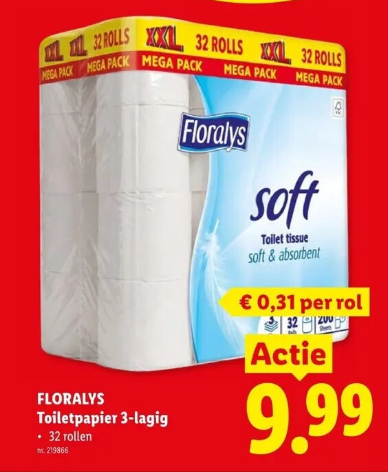 Toiletpapier 3-lagig