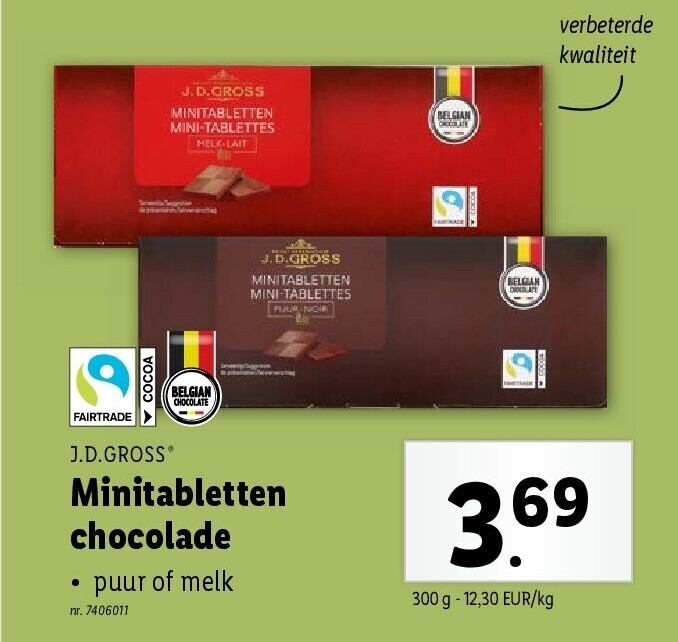 Minitabletten chocolade