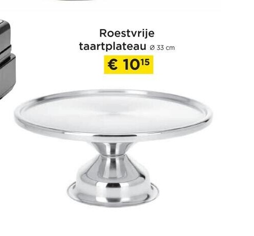 Roestvrije taartplateau eø 33 cm