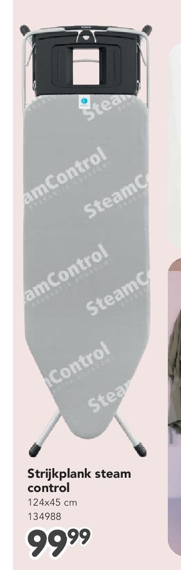 Strijkplank steam control 124x45 cm 134988