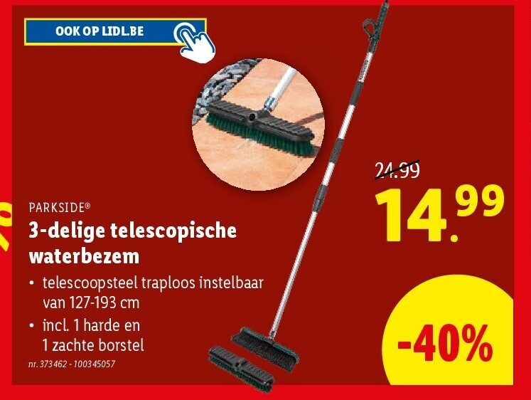 3-delige telescopische waterbezem