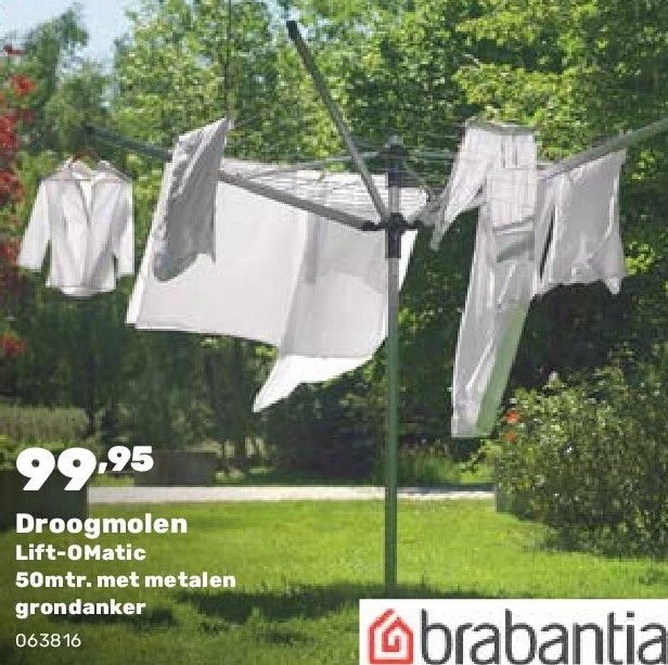 Droogmolen Lift-OMatic 50mtr. met metalen grondanker