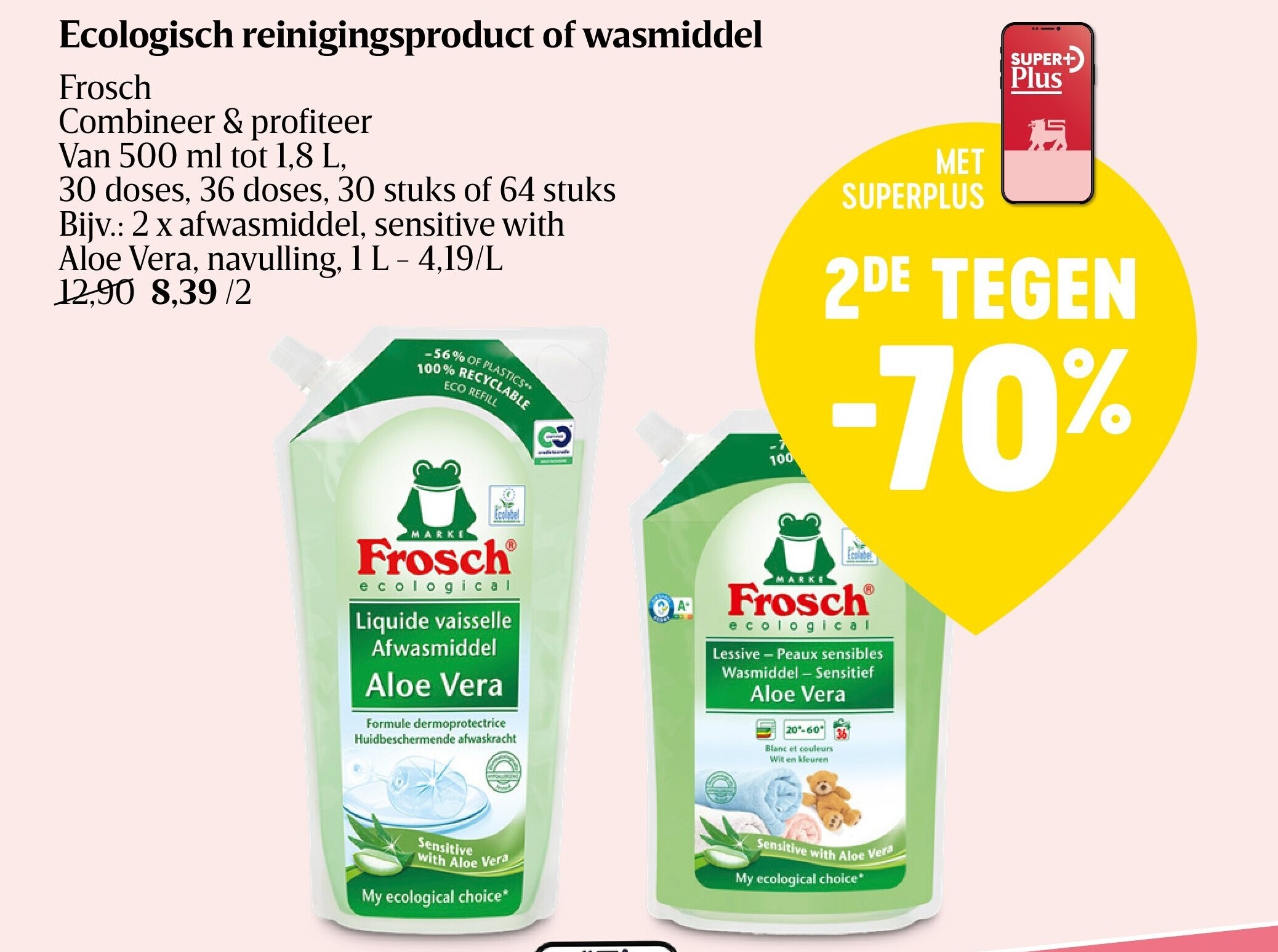 Ecologisch reinigingsproduct of wasmiddel