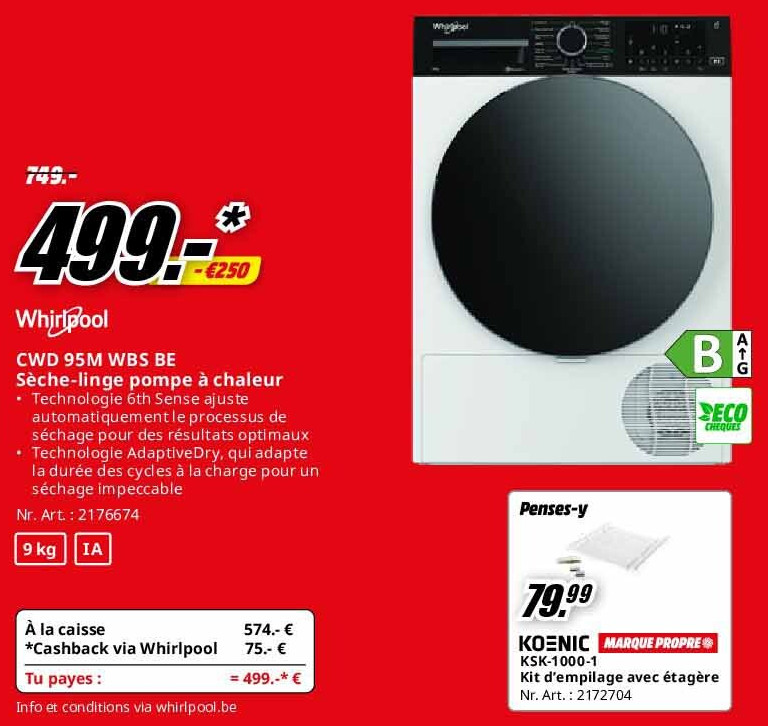 CWD 95M WBS BE Sèche-linge pompe à chaleur