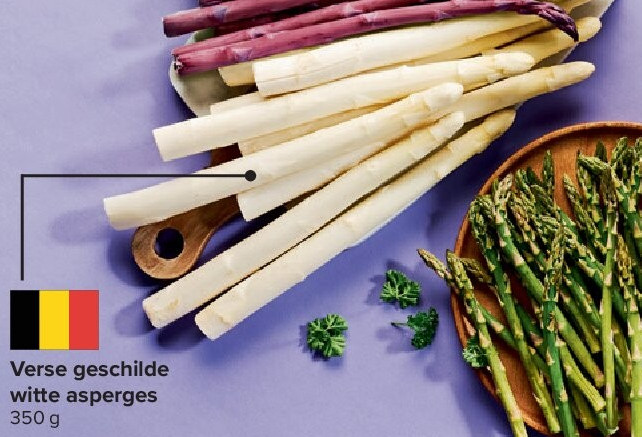 Verse geschilde witte asperges