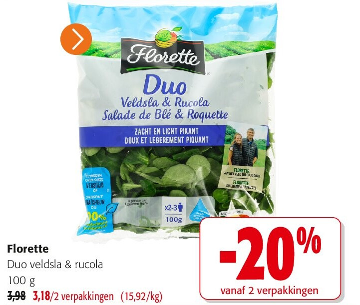 Florette Duo veldsla & rucola 100 g