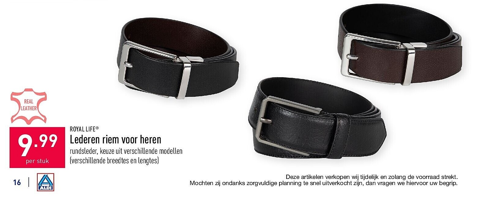 Lederen riem voor heren