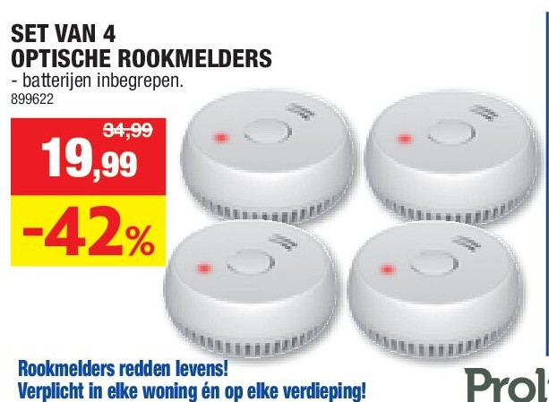 SET VAN 4 OPTISCHE ROOKMELDERS
