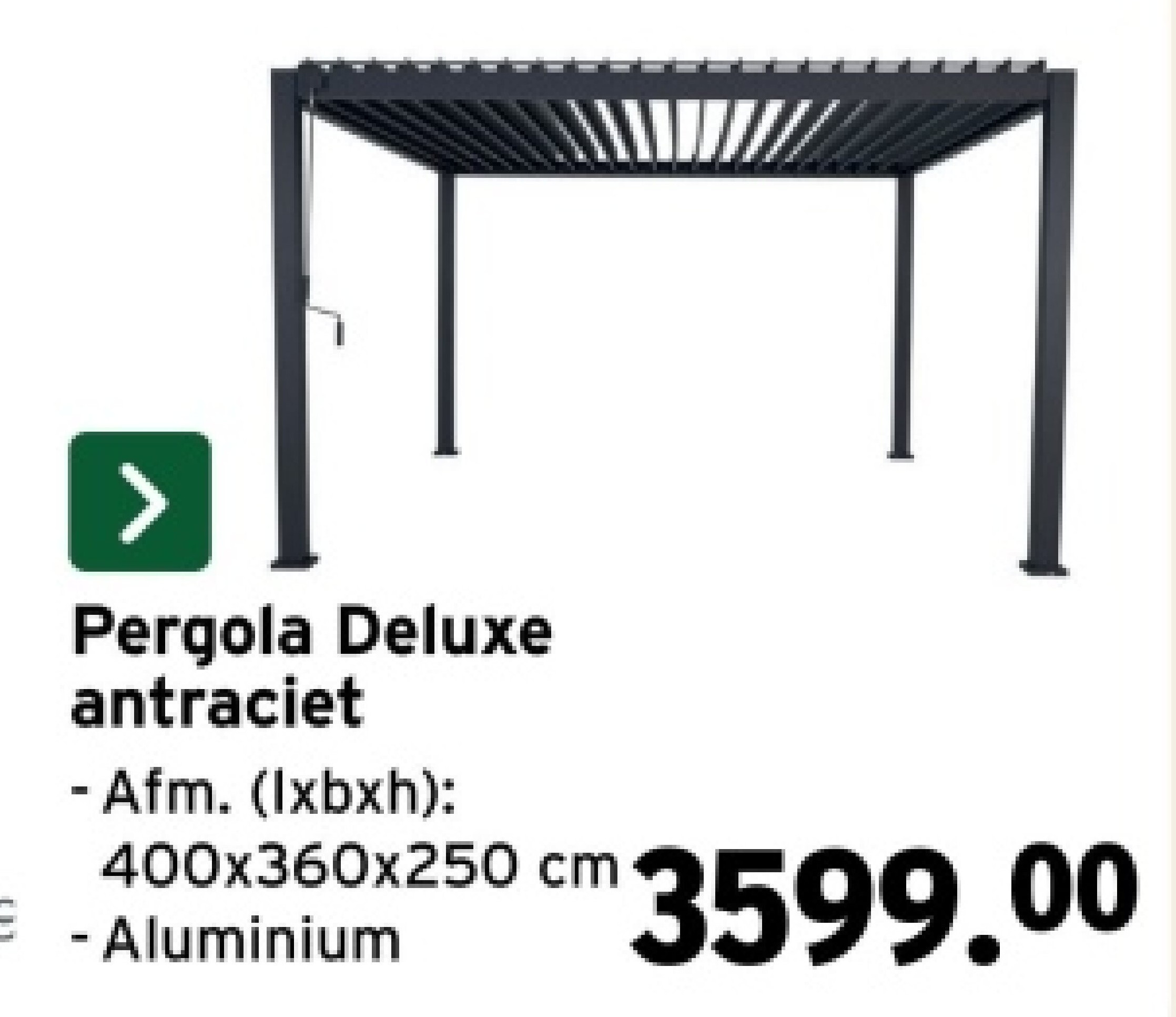 Pergola Deluxe antraciet