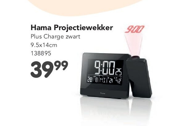 Hama Projectiewekker Plus Charge zwart 9.5x14cm 138895