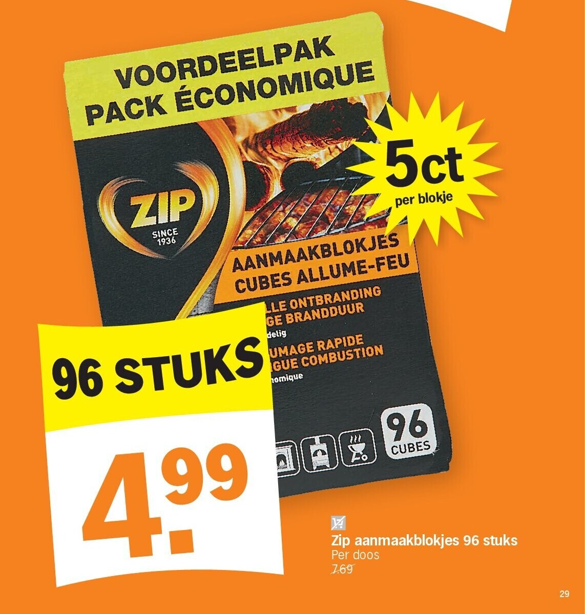 Zip aanmaakblokjes 96 stuks